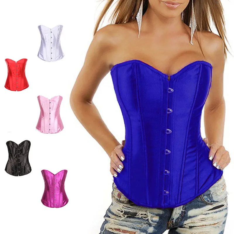 sexy elegant classic Satin Lace Corset top and bustiers fashion open cup corsets