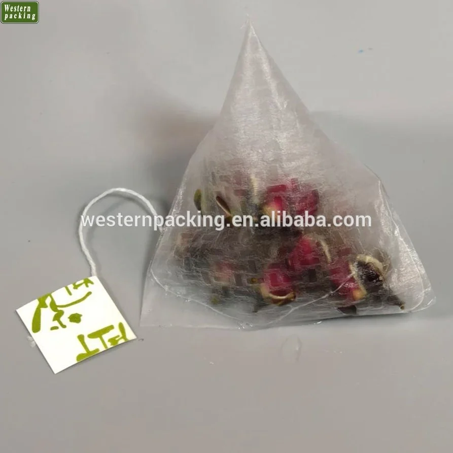 Empty nylon pyramid tea bags