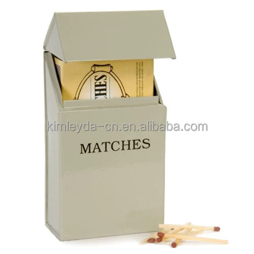 Middle Size Cream Powder Coated Metal small matches box