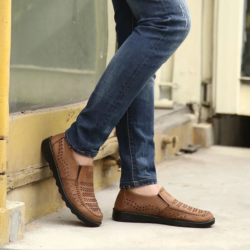 2021 spring breathing antiskid wear-resistance putian shoes mens leather smooth oxfords shoes leather shoes