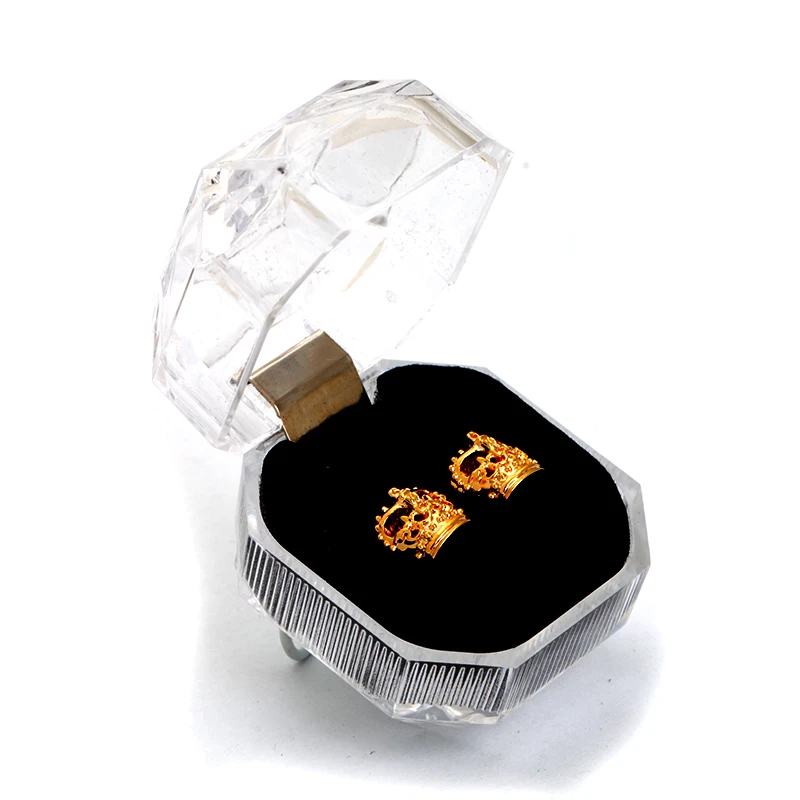 Custom Cufflink Set 18 Gold Crown Cufflinks and Earings