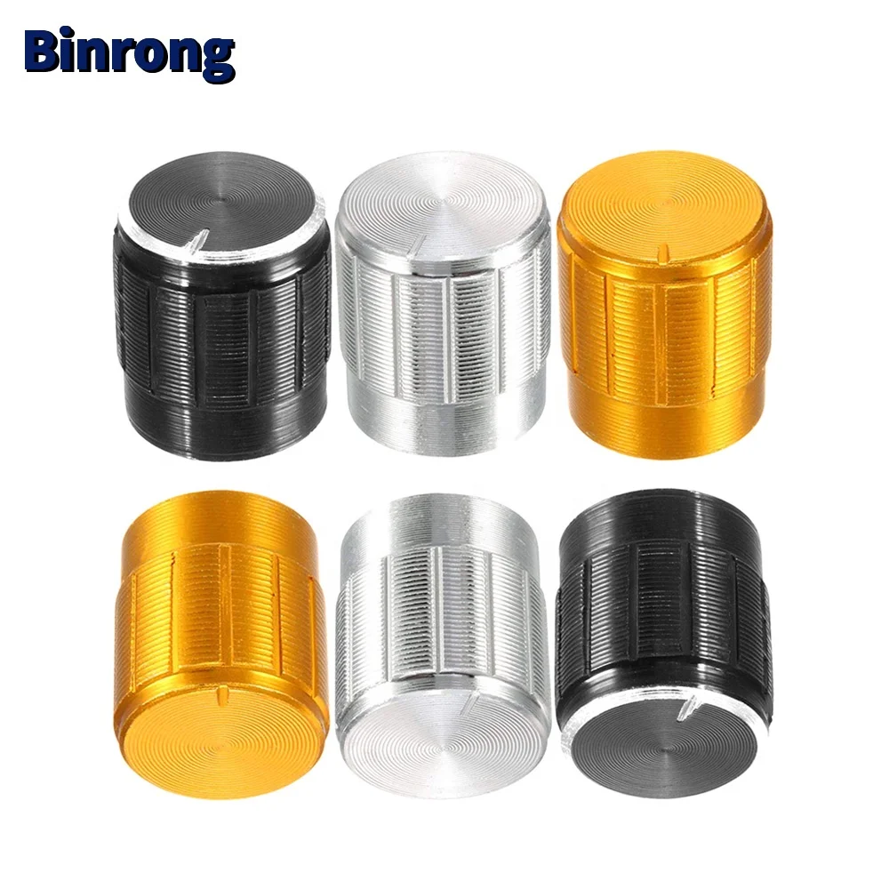 Регулятор громкости потенциометра 15x17 мм, накатанный вращающийся переключатель, крышка, ручка