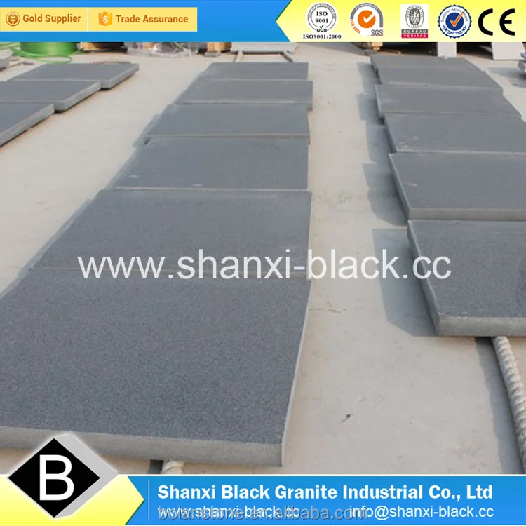 
black granite flamed waterjetted bushhammered finish shanxi black china black nero assoluto G777 granite pure black granite tile 
