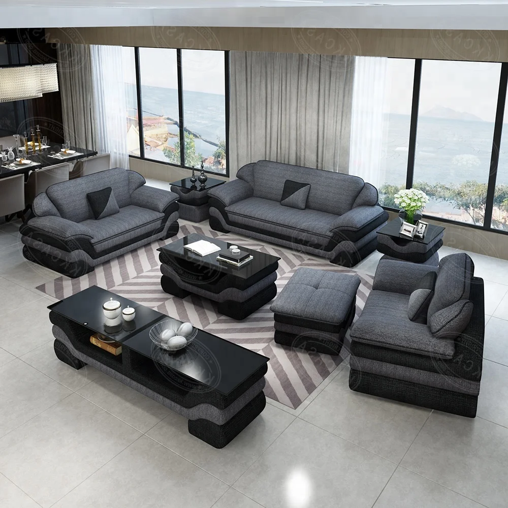 Modern Couch Living Room Furniture Fabric 123 Seater Sofa for sofa set living room furniture making