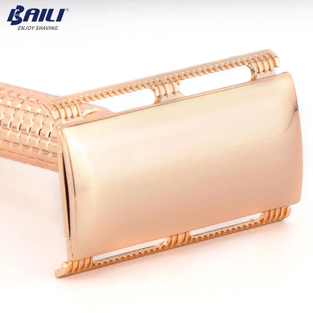 
Baili classic wet shaver double edge safety metal razor travel case body hair shaver for women OEM 