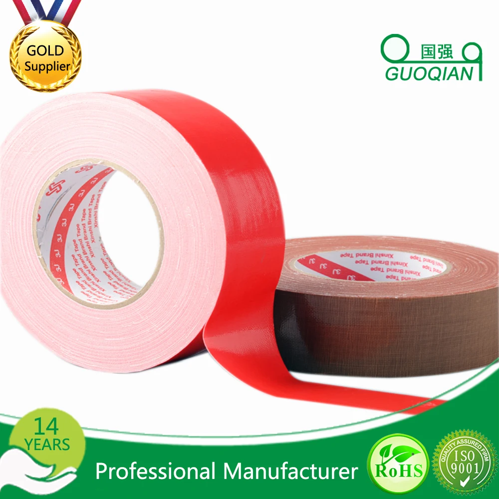 Factory Supply Rubber Adhesive Colored Blue Black White Sliver Carpet Edge Binding Waterproof Heavy Duty Fabric Cloth Duct Tape