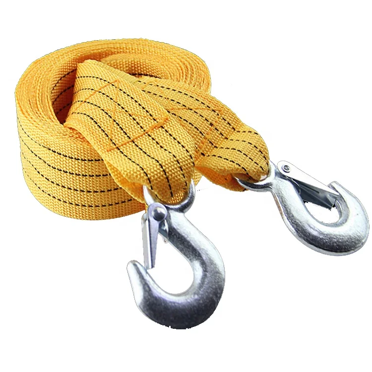 50 ft long heavy duty vehicle tow strap with hooks / Nylon recovery tow ropes / 4 ratchet tie down pull snatch straps for Jeep
