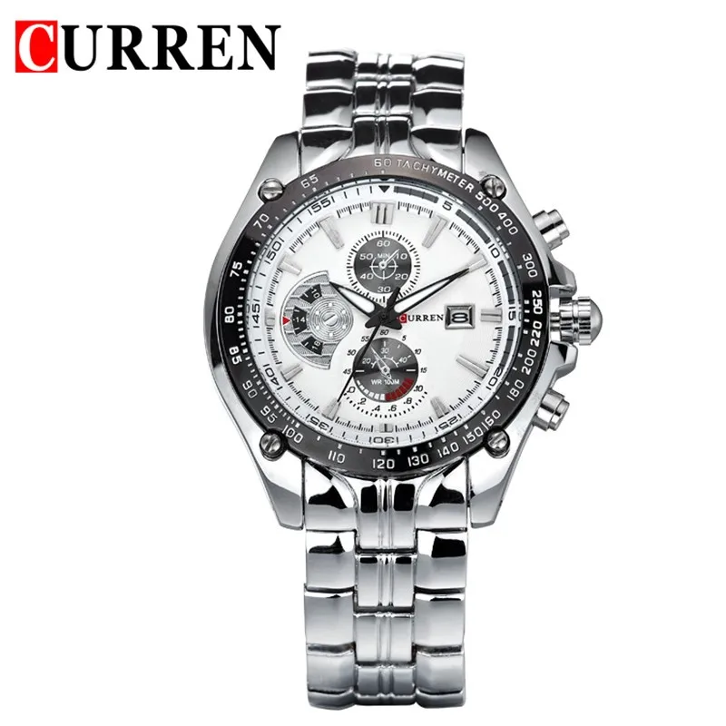 Top sale curren men watches  japanese movement steel band date sport waterproof fashion stainless steel Mens curren 8083 watch