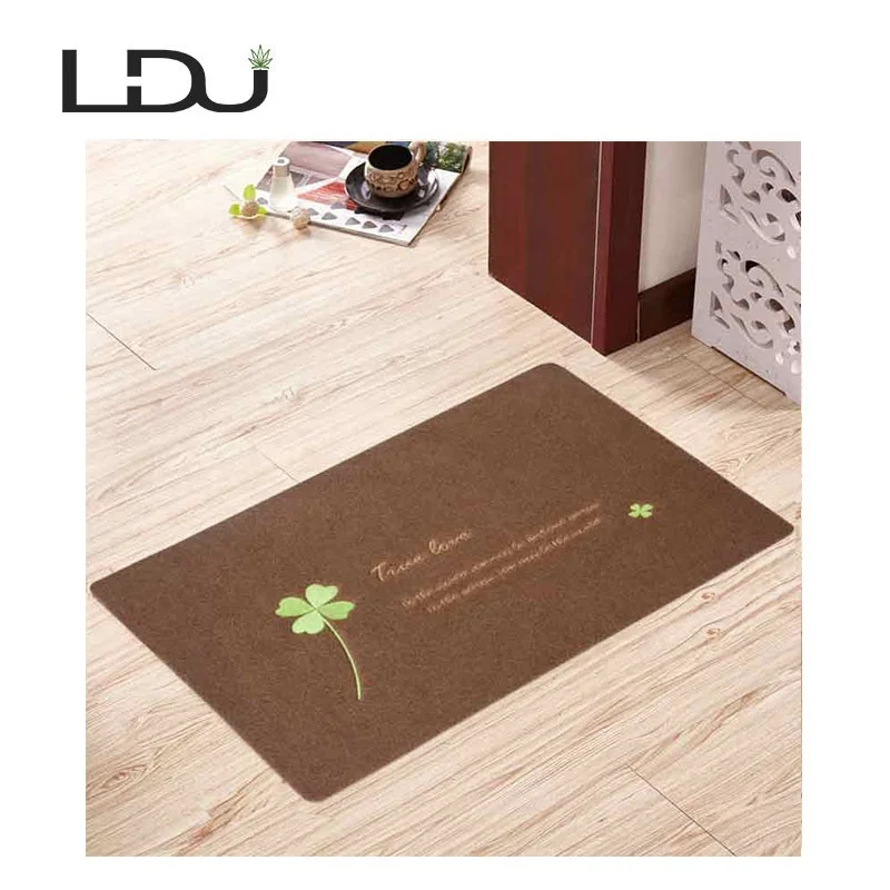 Embroidery entrance door mat or stair mat with non-slip backing, Easy To Clean, Washable, Reusable