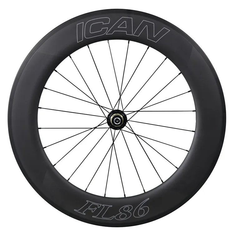 New Ican Carbon Clincher 86mm Bike Wheelset With Sapi Spokes Wheels