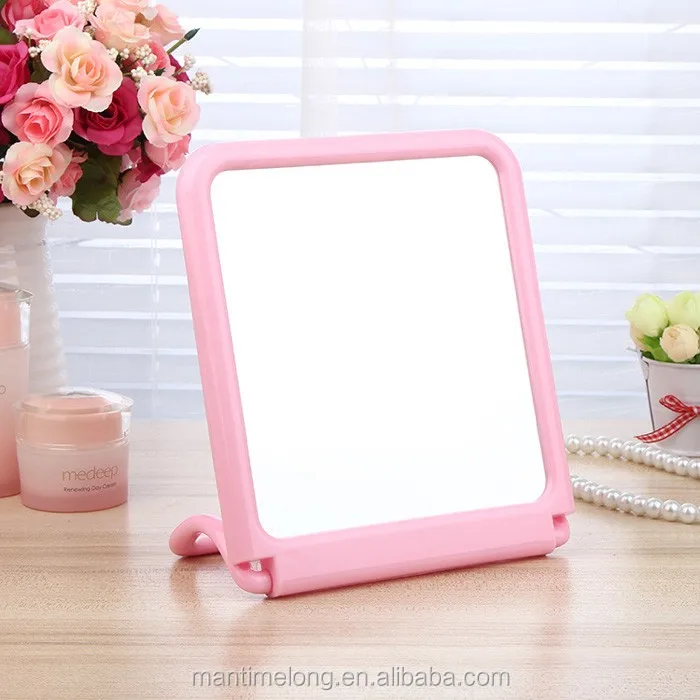 Korean fashion cosmetic mirror portable folding utility creative school desktop mirror