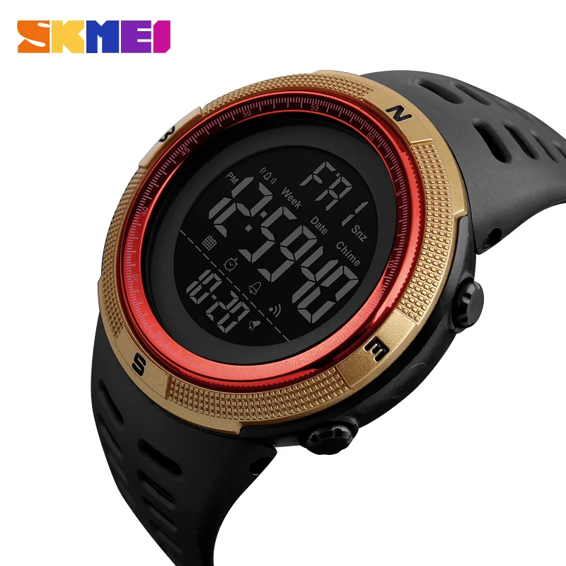 orginal watch factory SKMEI High quality waterproof dual time chrono digital watch sport men