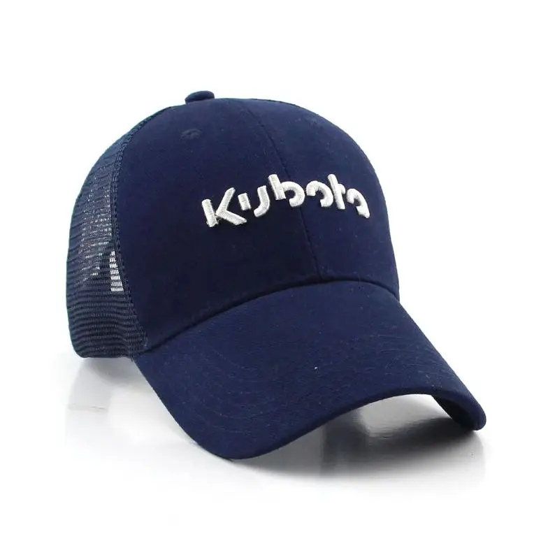 Promotional 3D Embroidery Logo Half Mesh Fitted Baseball Hat New York Sports Snapback Caps