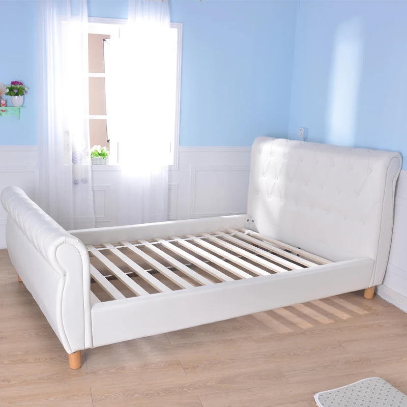 hot selling Crystal Buckled single modern leather children bed