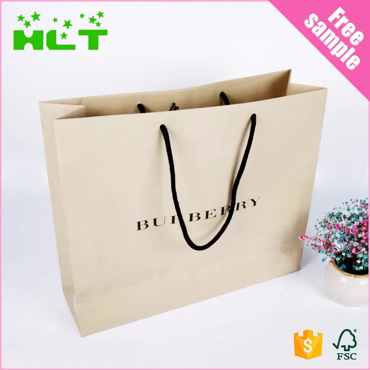 Пользовательский логотип, перерабатываемая ручная упаковка, пакет из крафт-бумаги, сумка для покупок с ручкой