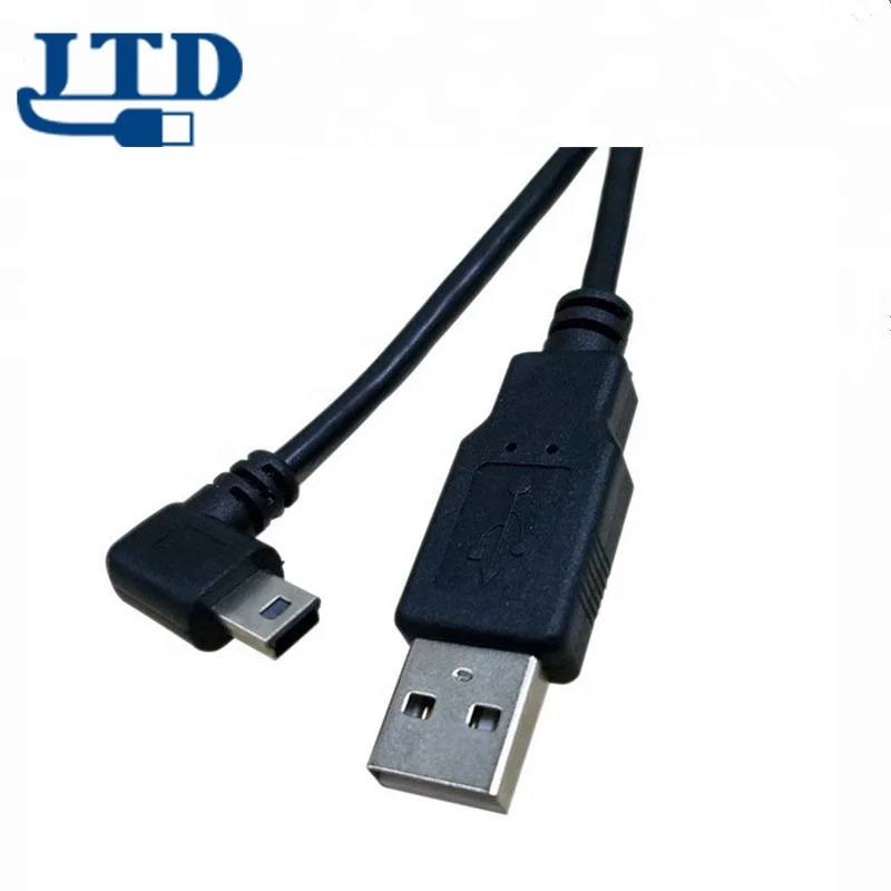 MINI USB  5Pin  5P  camera cable Left  angle Male to USB 2.0 A male plug Cable 3m