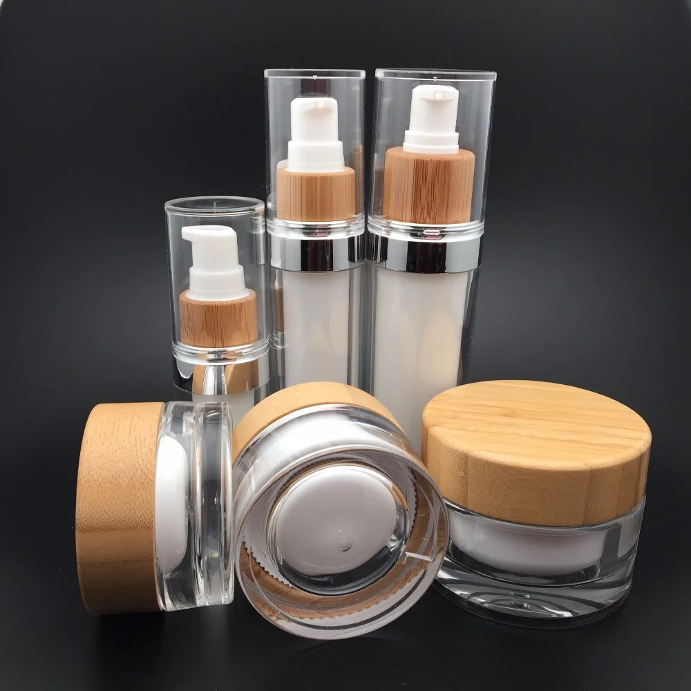 
30g 50g bamboo cosmetic packaging bottles and jars 