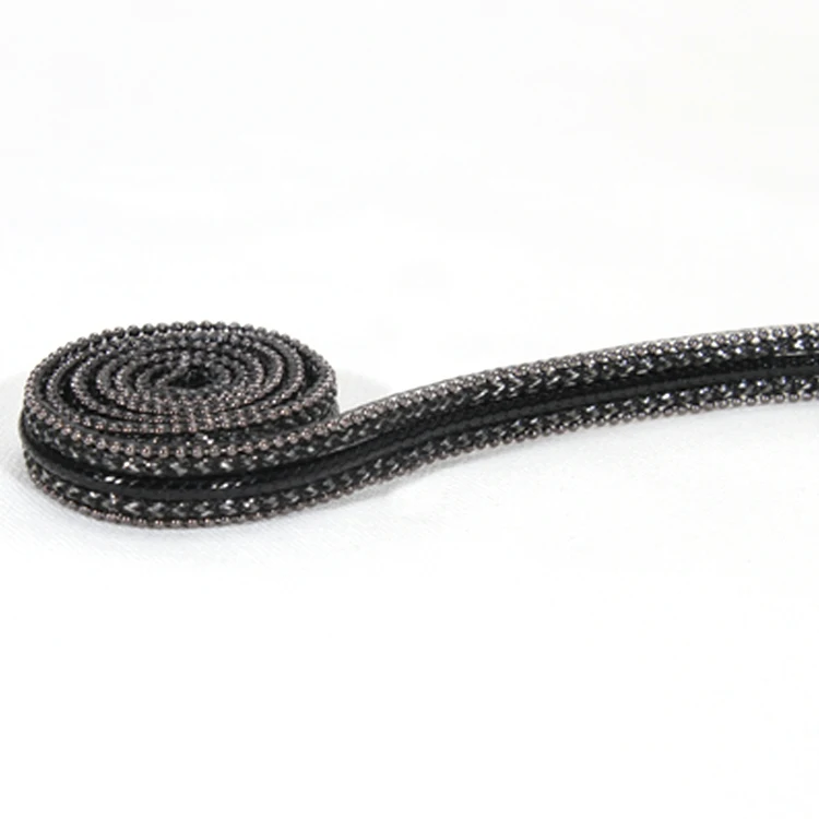 
Wholesale Black Accessories Plastic Beaded HotFix Transfer Trim with Accessories Beads Chain 