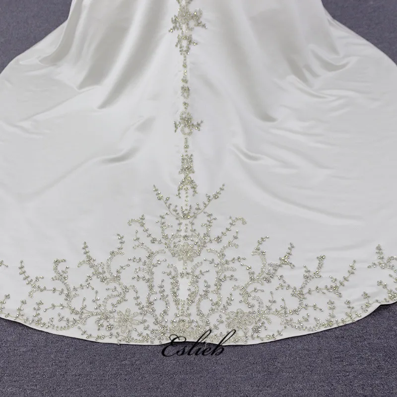 Muslim Designs Wedding Dresses Bridal Ball Gown 2019 See Through Lace Pattern Sleeveless Wedding Dress