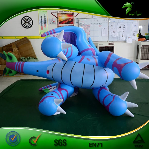High Quality Bule Inflatable Zenith Dragon with Wings Custom Inflatable Cartoon Character PVC Balloon