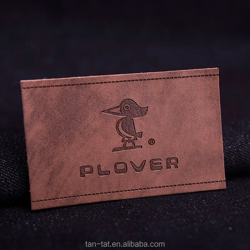 Black Genuine Hem Leather Label Tag for Jeans