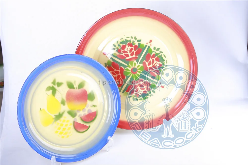 PEACOCK Enamel Round Tray 25-80cm