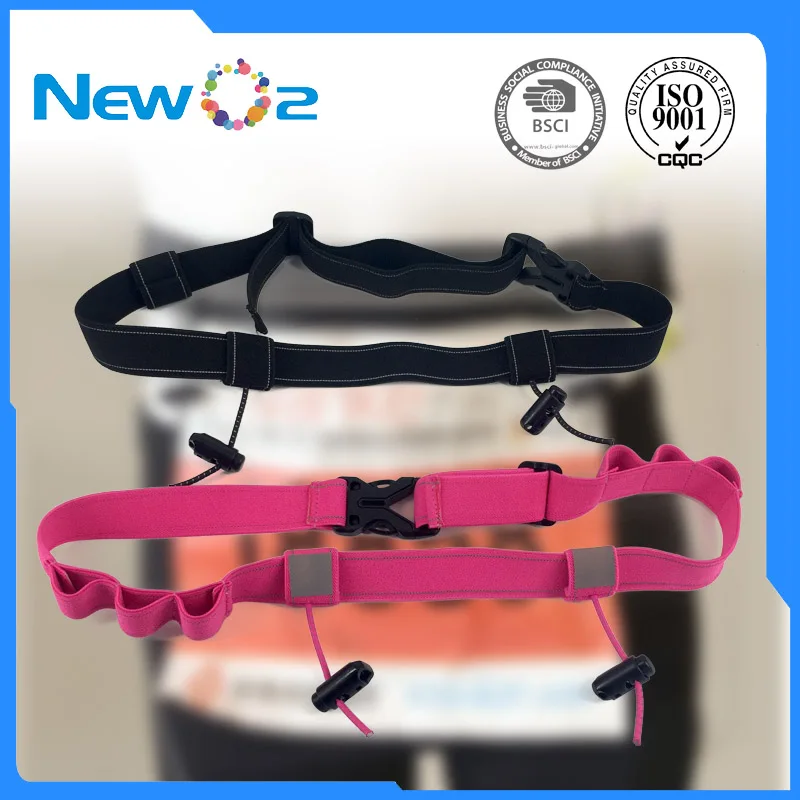 Reflective Running Number Bibs Holder Custom Race Number Belt with Gel Holders Bag Running Marathon Triathlon Race Number Belt