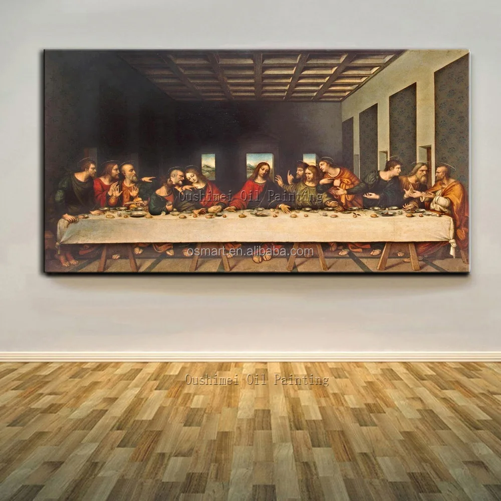 100% Handmade Classical Europe Jesus The Last Supper Oil Painting On Canvas for Wall Decor Famous Impression Portrait Painting