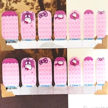 purple Pink Cartoon cat child Nail Arts Nail Sticker Waterproof Nail Decal Sticker Gel Polish French