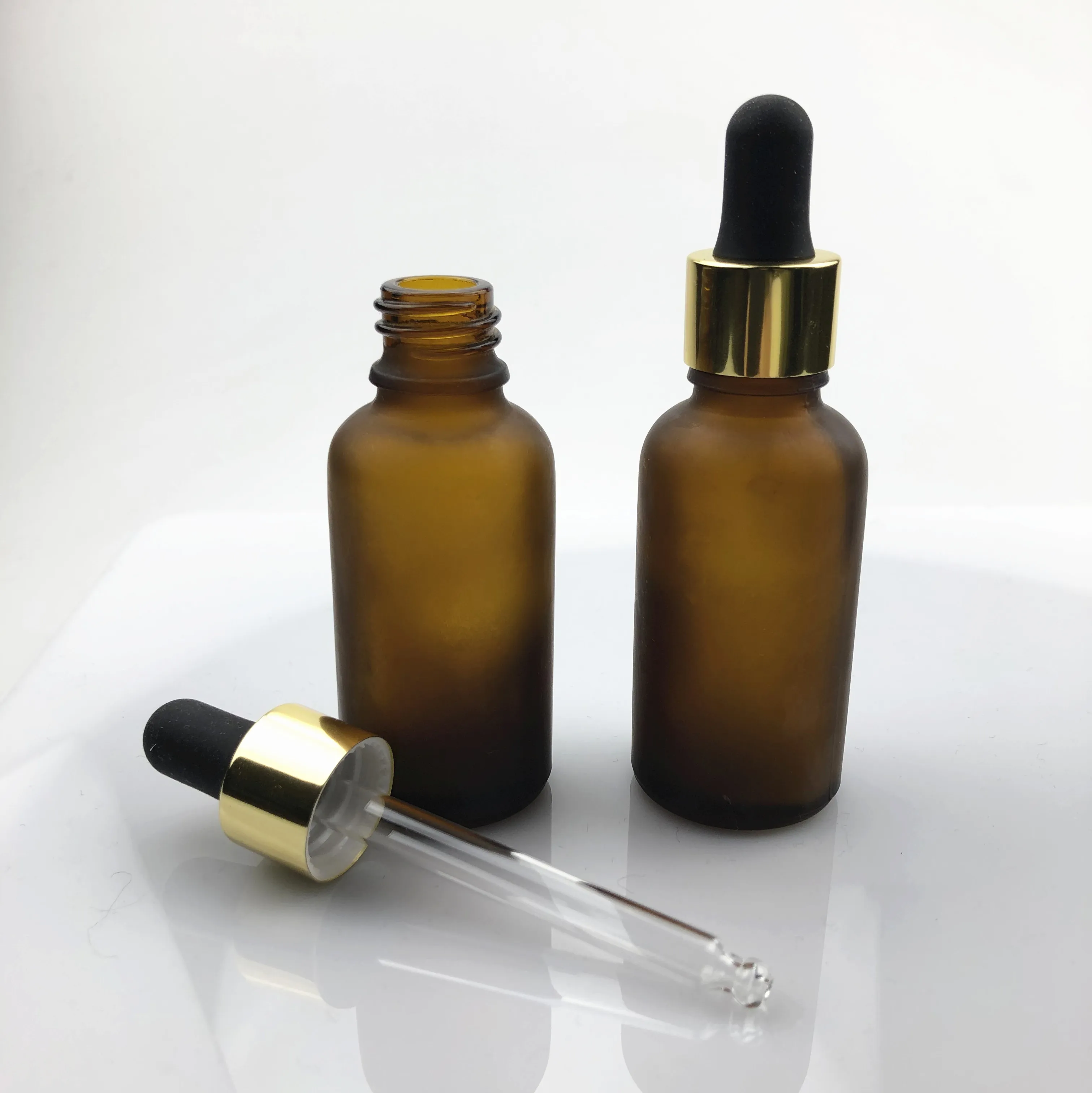 30ml glass amber frosted essential oil drop glass bottle