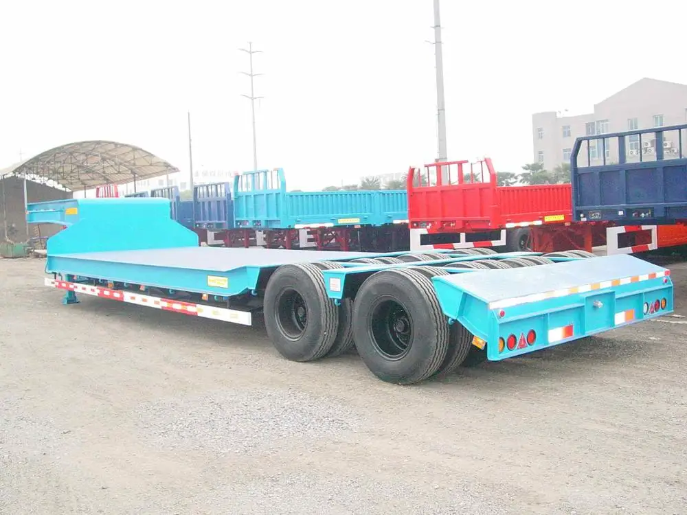 60ton bogie suspension bpw axle low bed semi trailer