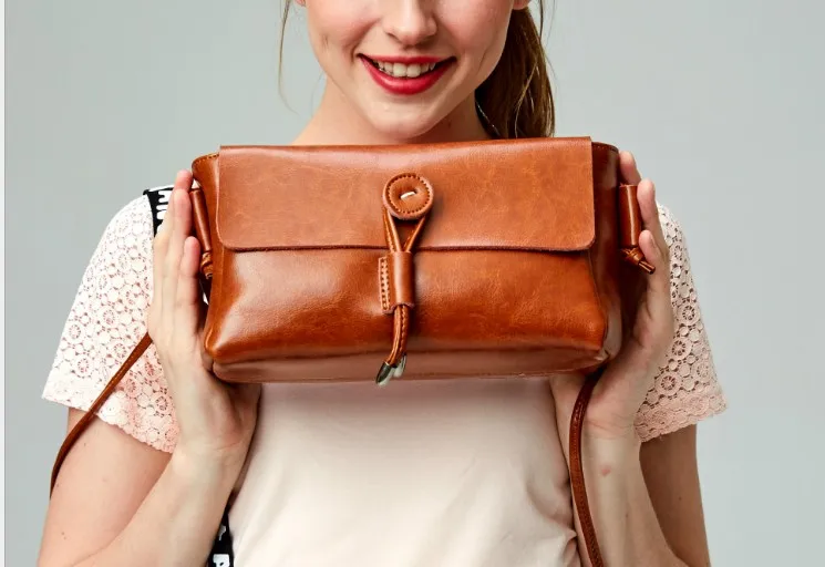 Leather handbags hand-painted suede leather handbags retro craft trend ladies handbag diagonal package