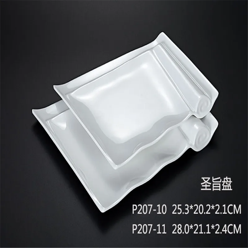Dinner plate set Square Plate Tableware For a Restaurant