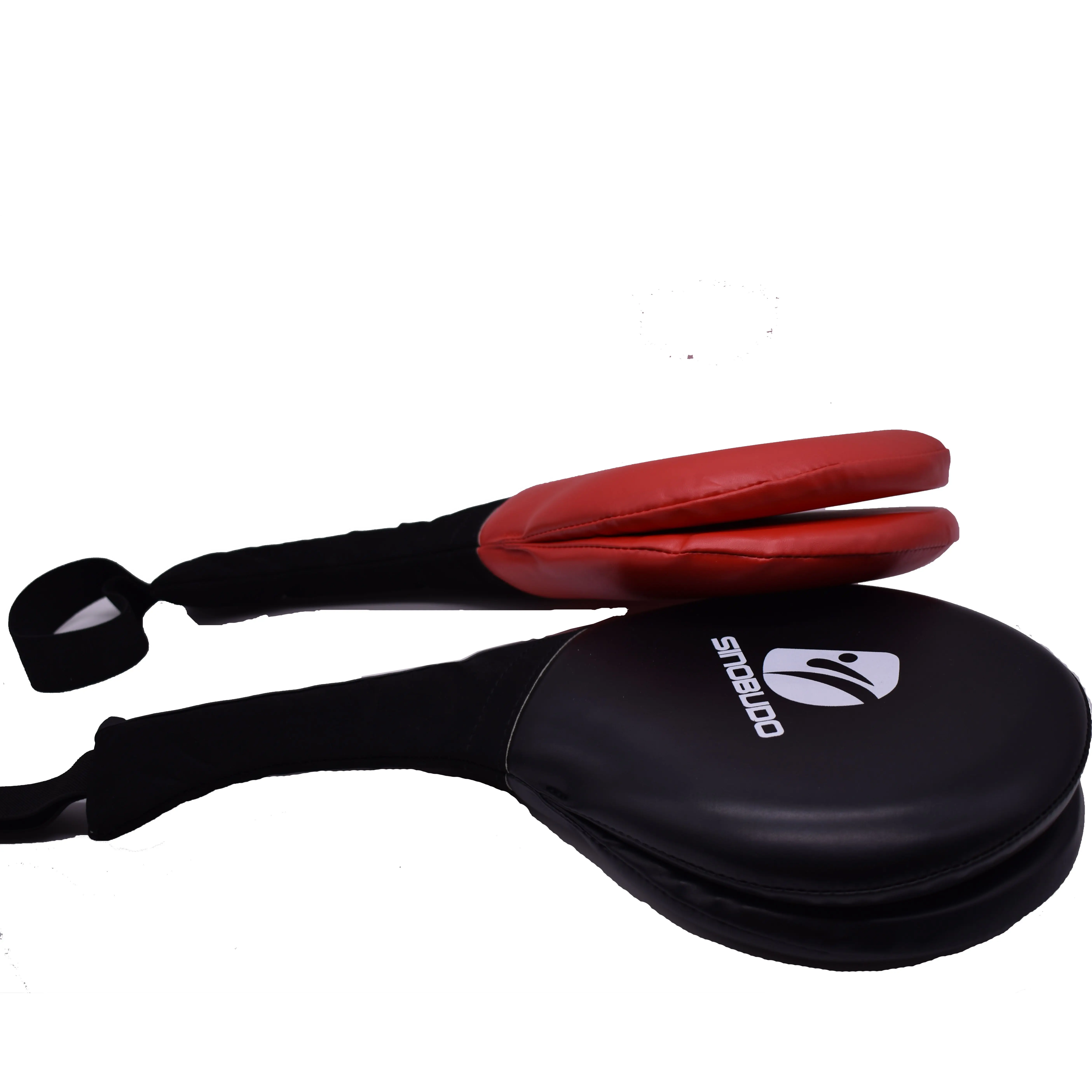 Taekwondo red or black PU leather top quality double kicking target with steel band