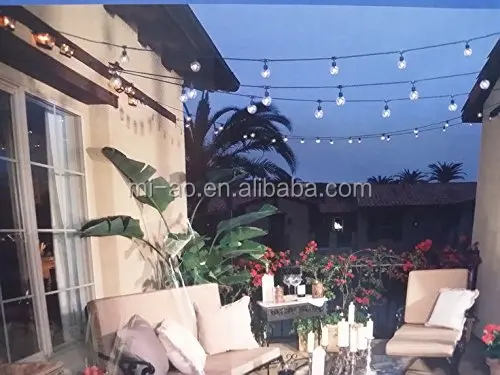 US market holiday lighting 48ft waterproof outdoor string lights with 15 e26 hanged socket for wedding