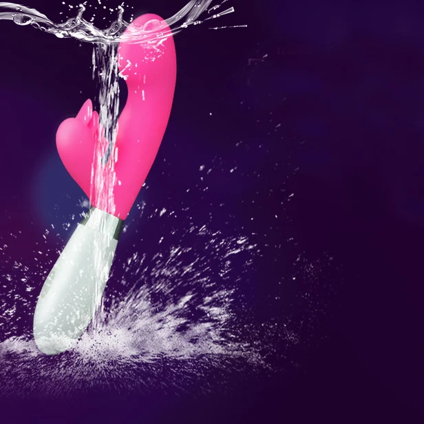 G Spot Clitoris Rotating Head Female Adult Silicone rubber vagina Rabbit Dildo Double Vibrator Sex Toy