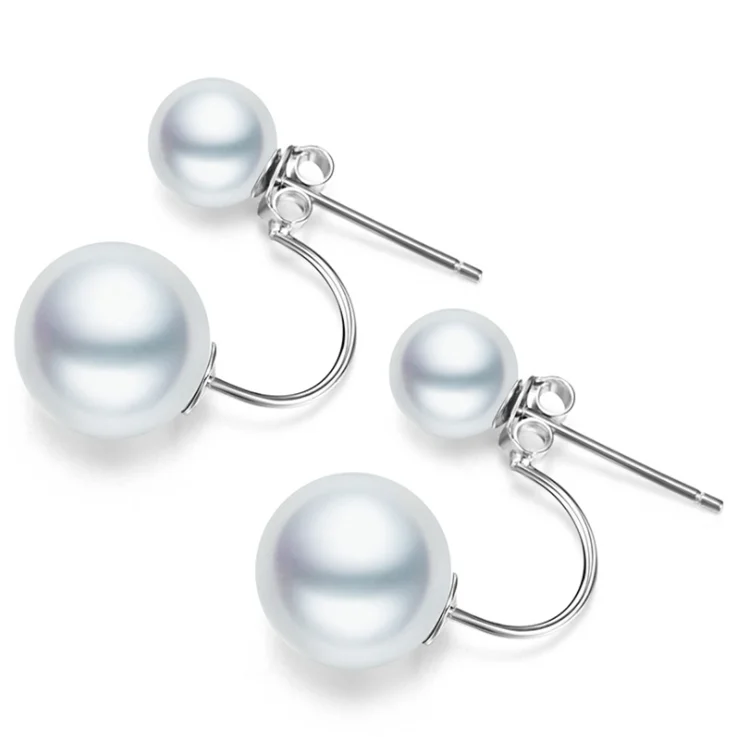New design double sided white 925 sterling silver earrings Sea Shell pearl jewelry