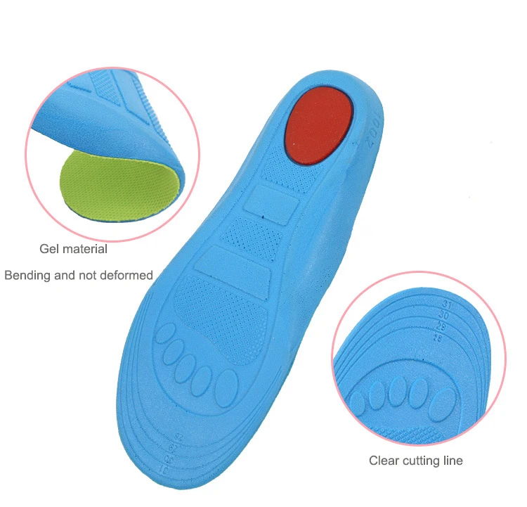High quality full length children flat feet care arch support kids medical orthotic insoles for shoes
