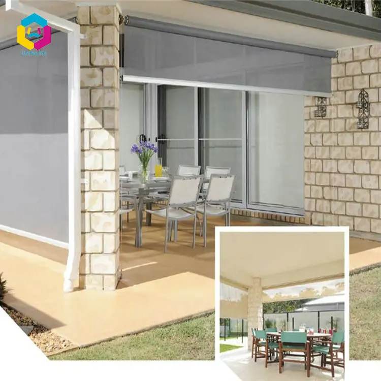 Remote control electric motorized steel wire side outdoor roller blind