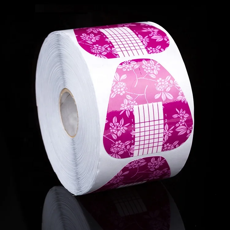 
Professional Big Size Purple Nail Art Paper Form OEM For Acrylic UV Gel Nail Extensions Flower Horseshoe 