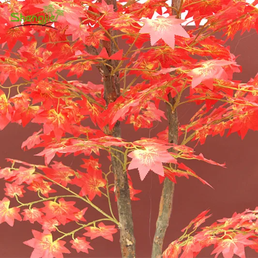 High simulation ornamental plants 1.8m artificial red maple bonsai tree