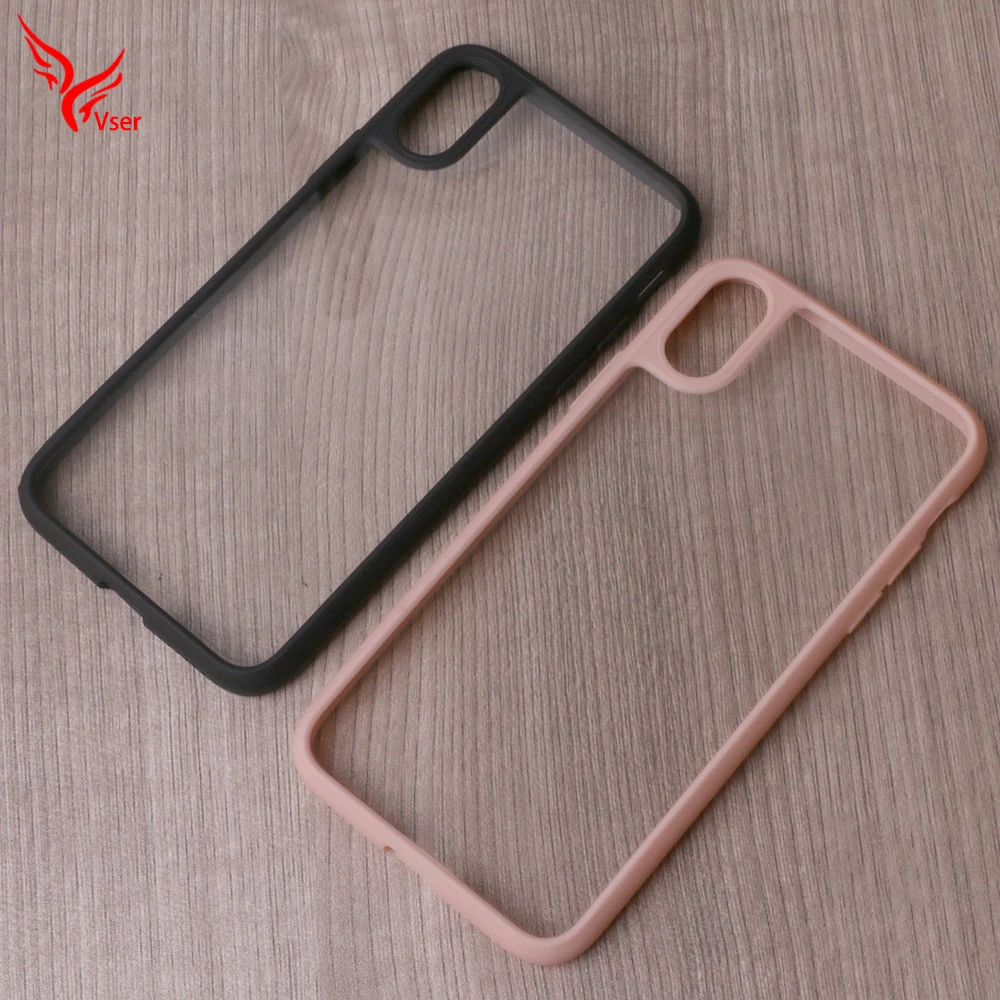 Colorful Bumper Frame Protect Camera Ultra Thin Clear Acrylic PC Silicone Phone Case for iPhone X