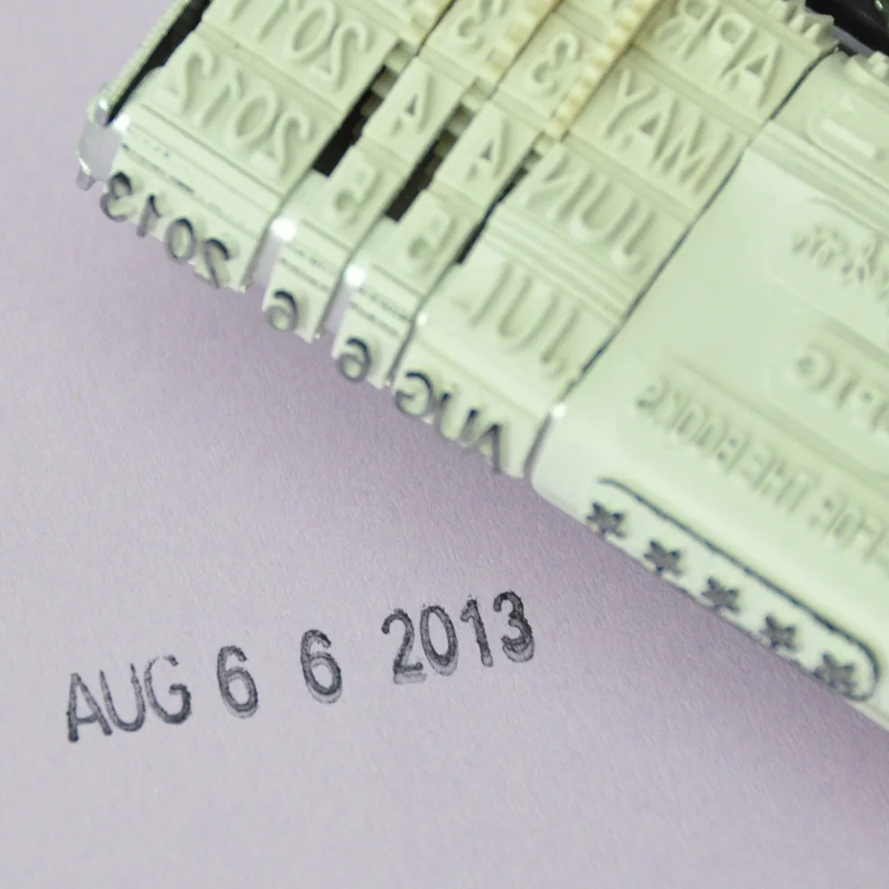 Date and Number custom roller Office Stamp