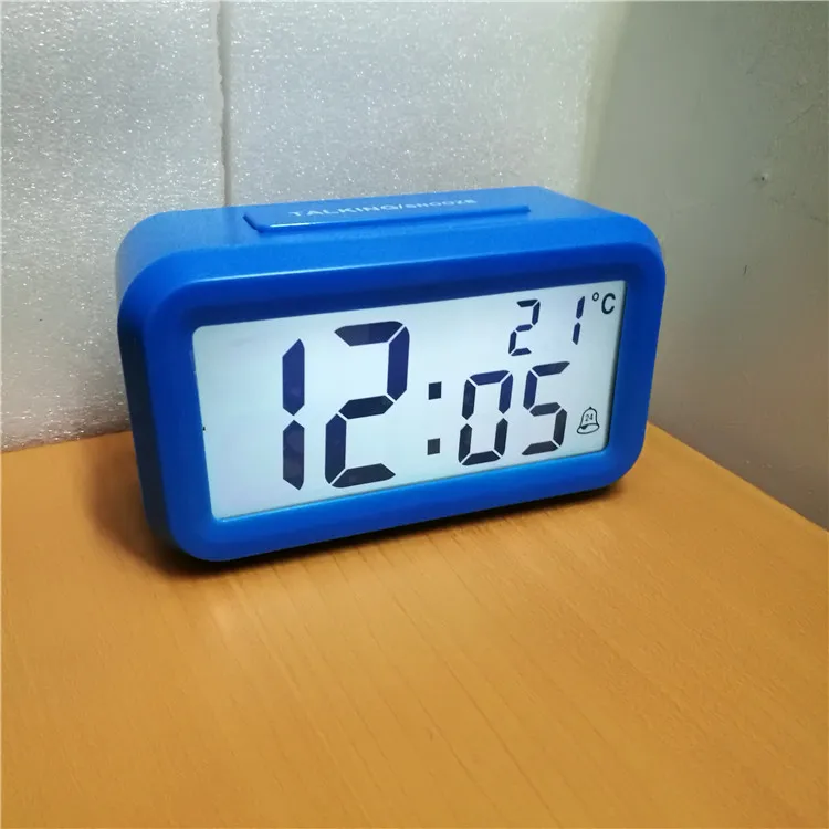 LCD digital hourly chime talking alarm clock with light with cuckoo & music with snooze with temperature