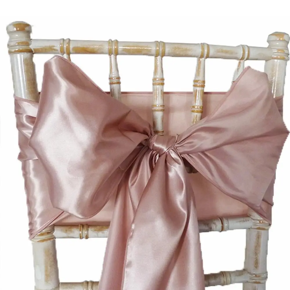 Cheap hot satin rose gold chair sashes for wedding