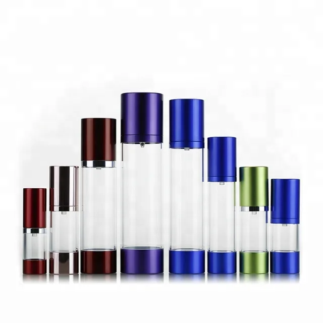 WSZ 10/15/20/30/50/60/100/120/170/200ml Classic Design Plastic AS Aluminum Cosmetic Skincare Airless Pump single wall Bottle