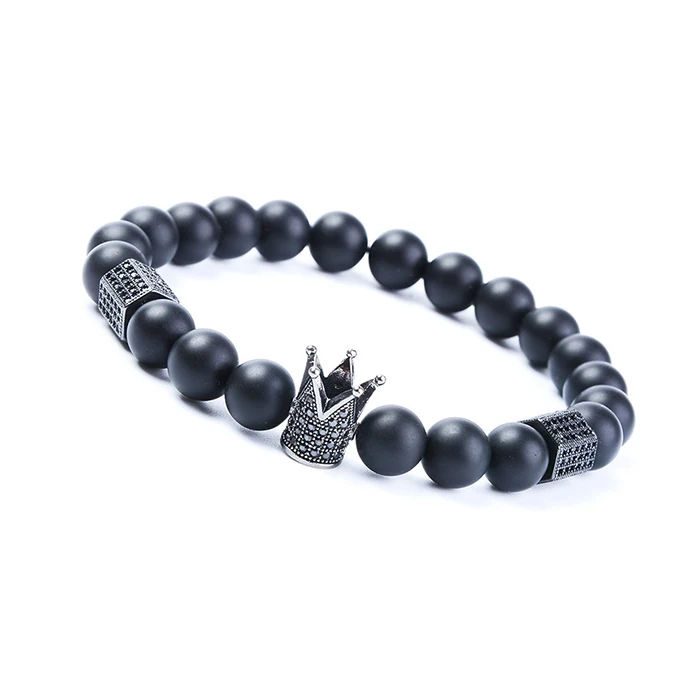 Hot Sale Crown Hematite Volcanic Lava Stone Power Bead Aromatherapy Bracelet