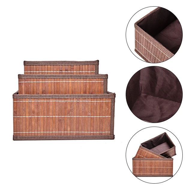 Wholesale OEM  Set of 3 Bamboo Storage Basket