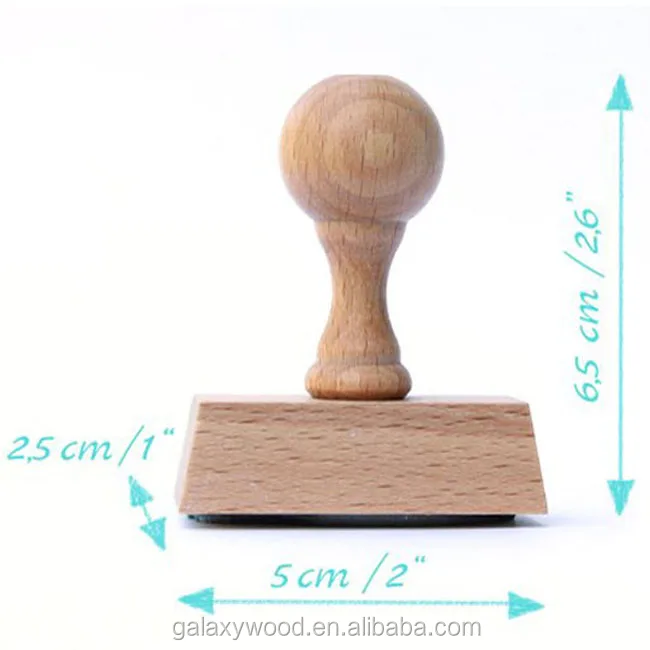 2 inch Handmade custom rubber wooden stamp with handles
