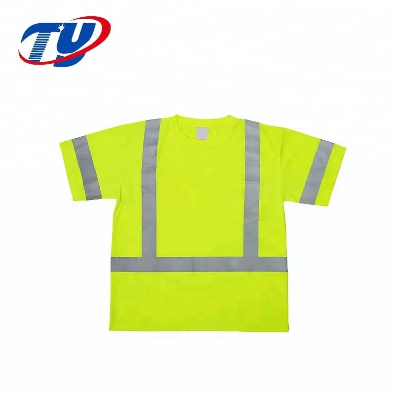 
100% Polyester Reflective Safety Work T-Shirt reversible vest with pockets For Men 